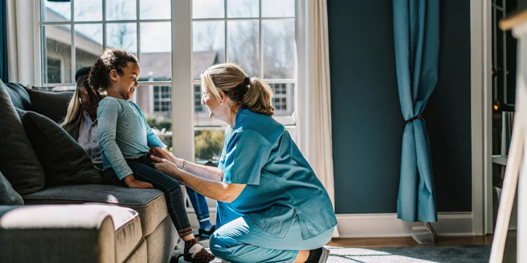 Pediatric home care nurse supporting a Georgia family exploring GAPP eligibility