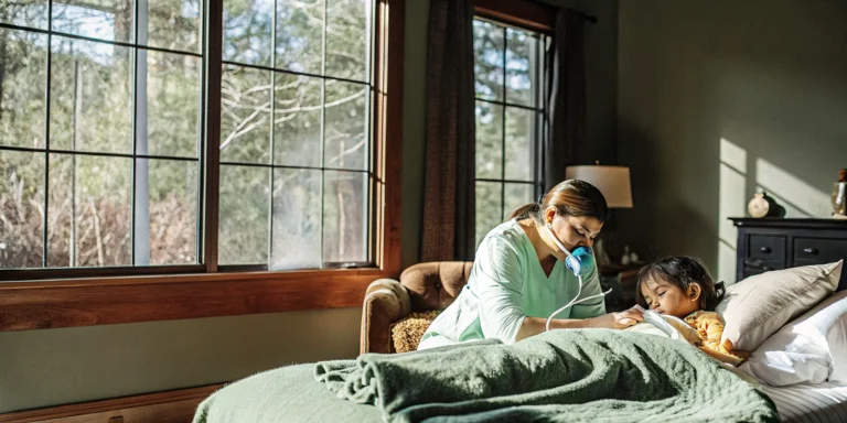 Pediatric home health nurse caring for a ventilator-dependent child in a Georgia home