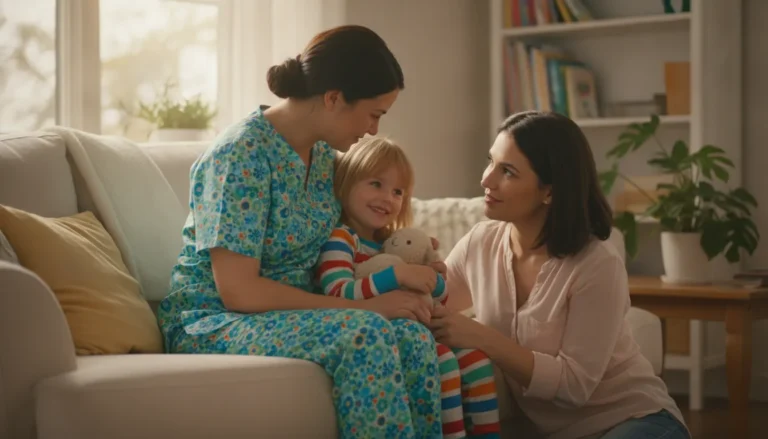 Pediatric nurse providing in-home care to a young child in Athens, Georgia