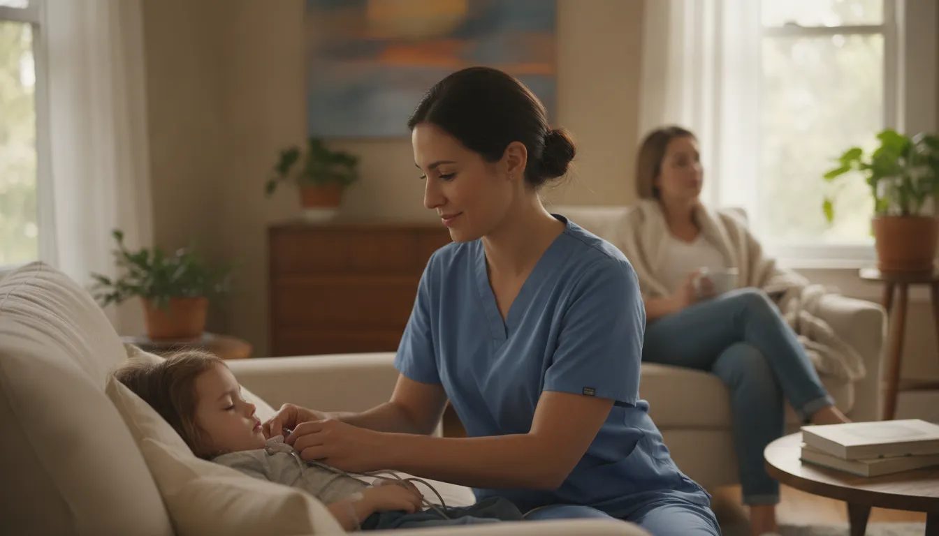 Georgia pediatric nurse supporting a medically fragile child while a parent rests
