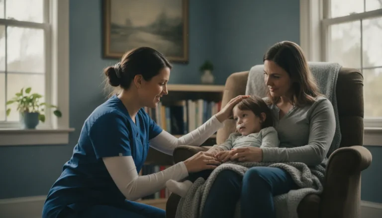 Pediatric nurse supporting a medically fragile child in a Georgia home