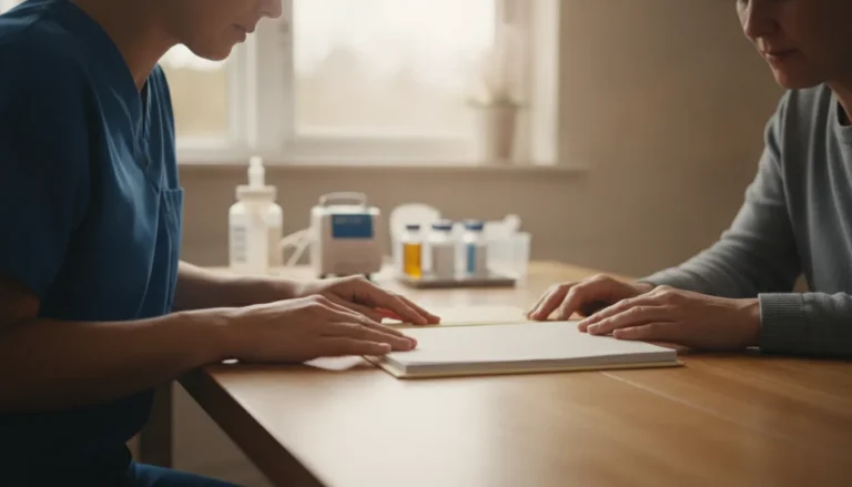 Georgia pediatric nurse and parent reviewing GAPP approval documents at home