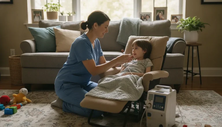 Pediatric nurse providing in-home skilled nursing support in Georgia