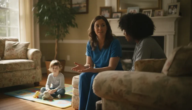 Pediatric nurse discussing GAPP care planning with a Georgia family