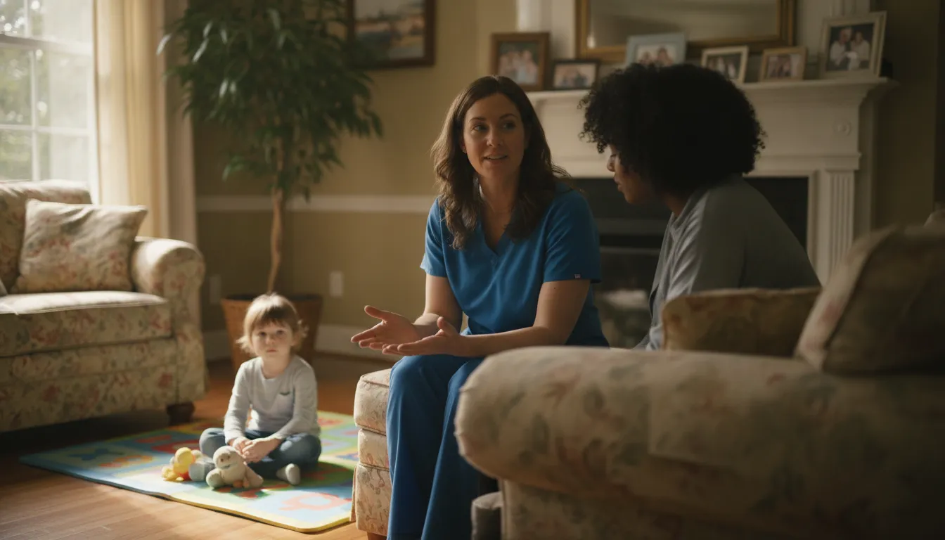 Pediatric nurse discussing GAPP care planning with a Georgia family